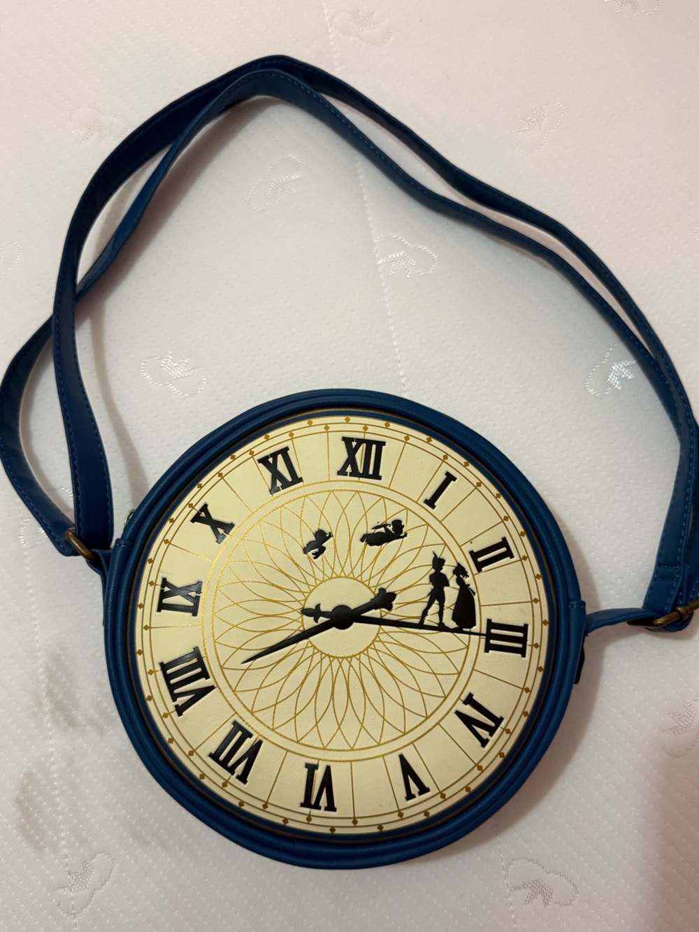 Disney Loungefly Peter Pan Blue Round Clock-Face Crossbody Bag